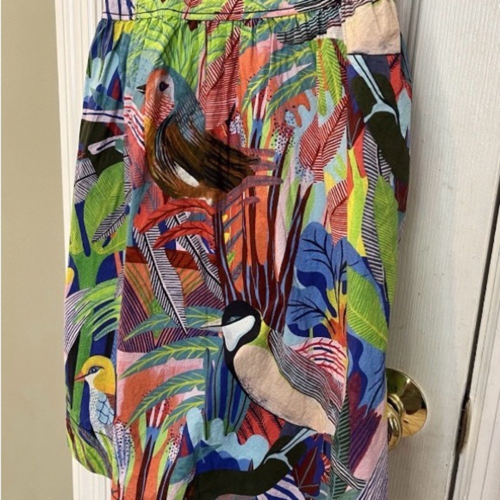Anthropologie the art of Orange Sigal Tropical print Dress - Picture 9 of 14